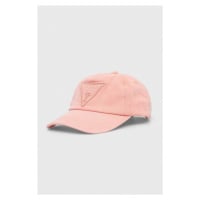Bavlněná baseballová čepice Guess INES růžová barva, s aplikací, W4GZ18 WO07T