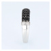 Elegantní stříbrný prsten zdobený černými zirkony FanTurra