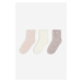 H & M - Žinylkové ponožky 3 páry - růžová