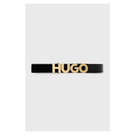 Kožený pásek HUGO dámský, černá barva Hugo Boss