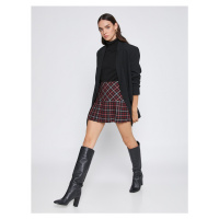 Koton Plaid Pleated Mini Skirt