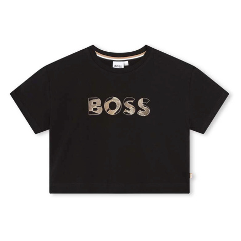Dětské tričko BOSS černá barva Hugo Boss