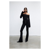 VATKALI Eyelet Flare Knitted Trousers