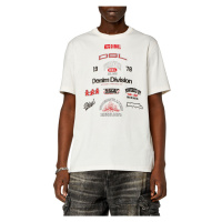 Tričko diesel t-just-n14 t-shirt bílá