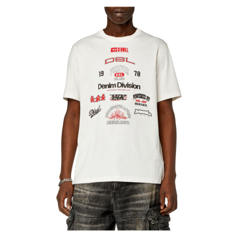 Tričko diesel t-just-n14 t-shirt bílá