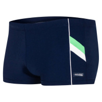 AQUA SPEED Man's Swimming Shorts Ricardo Navy Blue/White/Green Pattern 04