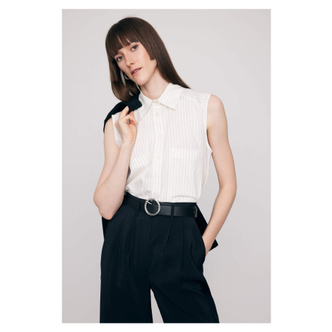 DEFACTO Oversize Fit Shirt Collar Modal Sleeveless Shirt