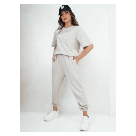 Šedá dámská souprava trička a kalhot DStreet
