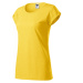 Dámské triko s vyhrnutými rukávy, žlutý melír
