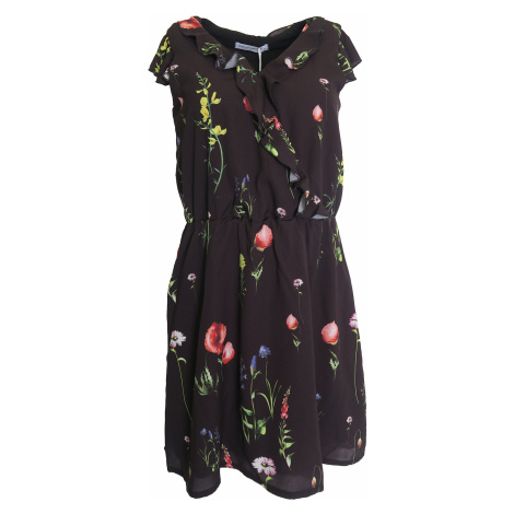 Černé šaty s barevnými květy Rinascimento