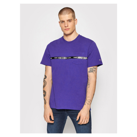 Tommy Jeans pánské fialové tričko Branded Tommy Hilfiger