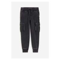 H & M - Kalhoty jogger cargo - černá