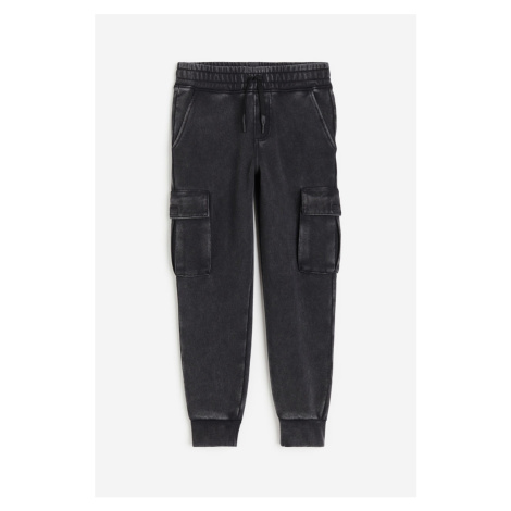 H & M - Kalhoty jogger cargo - černá H&M