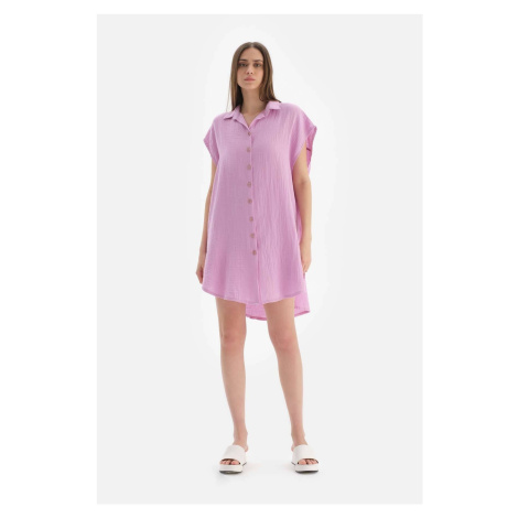 Dagi Purple Muslin Long Shirt