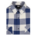 Long Oversized Checked Shirt - darkblue/cream