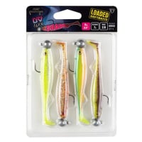 Fox rage gumová nástraha slick shad 4 mixed uv color pack loaded - 9 cm 7 g 2/0