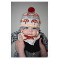 Dětská čepice s příměsí vlny Reima oranžová barva, z husté pleteniny