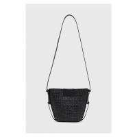 Kabelka AllSaints EBRO STRAW CROSSBODY černá barva, WB580Y