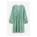 H & M - Plisované žerzejové šaty - zelená