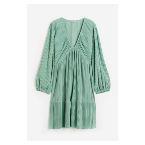 H & M - Plisované žerzejové šaty - zelená H&M