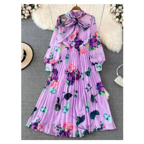 Květované šaty s plisovanou sukni LINDA DGiia