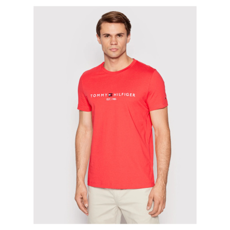 Tommy Hilfiger pánské červené tričko Logo