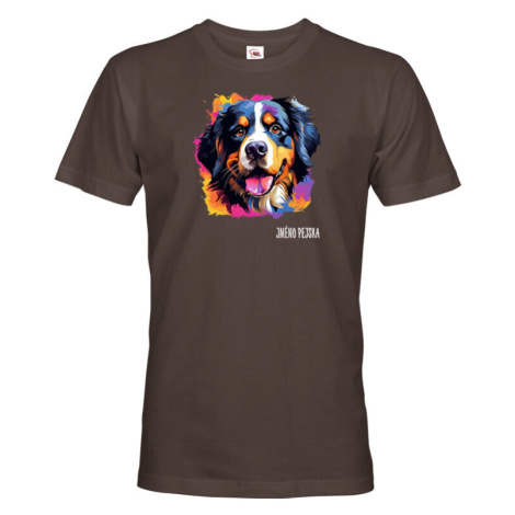 Pánské tričko s potiskem plemene Bernský salašnícky pes s volitelným jménem BezvaTriko