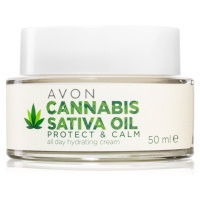 Avon Cannabis Sativa Oil Protect & Calm hydratační krém s konopným olejem 50 ml