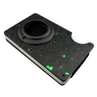 Daklos Carbon RFID karbonová mini pro AirTag s klipem černozelená