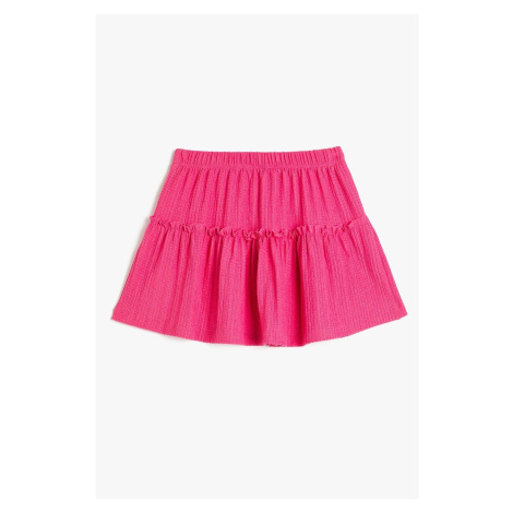 Koton Girl's Tiered Mini Skirt with Elastic Waist 3skg70021ak