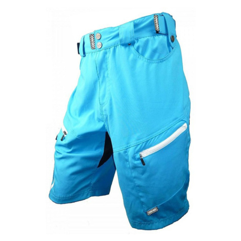 HAVEN Cyklistické kalhoty krátké bez laclu - NAVAHO SLIMFIT - modrá/bílá/zelená
