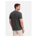 Ombre Clothing Trendy tričko s ozdobnou kapsou grafitové V11 TSCT-0109