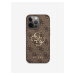 Guess PU 4G Metal Logo Zadní Kryt pro iPhone 13 Pro Brown