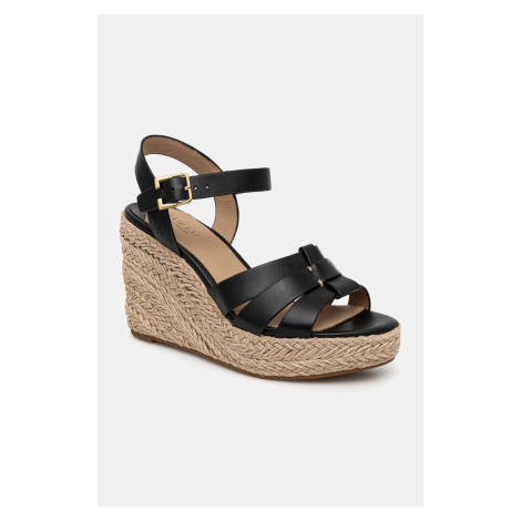 Kožené sandály Lauren Ralph Lauren Soffia Espdr černá barva, 802953961002