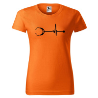 DOBRÝ TRIKO Dámské tričko s potiskem Tep stetoskop Barva: Oranžová