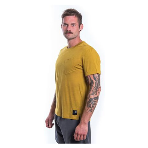 SENSOR MERINO AIR traveller pánské triko kr.rukáv mustard