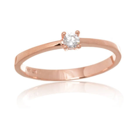 Prsten z růžového zlata s čirými zirkony PR0578F + DÁREK ZDARMA Ego Fashion
