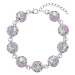 Stříbrný náramek se Swarovski krystaly mix barev 33048.3 Sakura