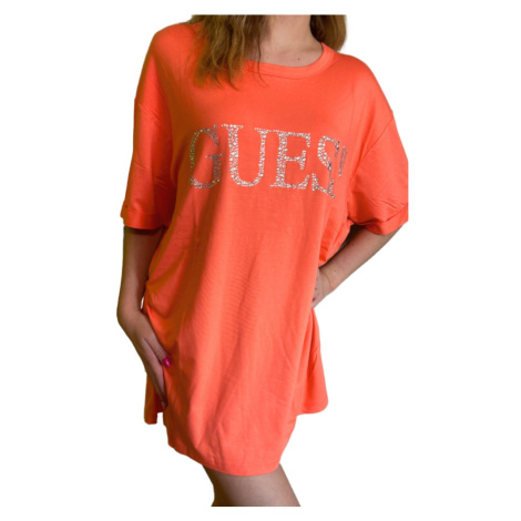 Dámské triko GUESS E5GI07 OVERSIZE oranžové | oranžová