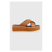 Pantofle Liu Jo ABA 21 dámské, hnědá barva, na platformě, SA3103PX298S1892