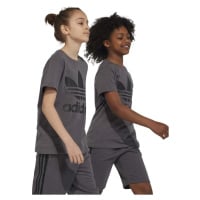 Dětské bavlněné tričko adidas Originals TREFOIL šedá barva