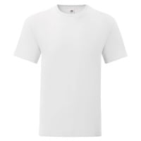 White men's Iconic combed cotton t-shirt with Fruit of the Loom sleeve