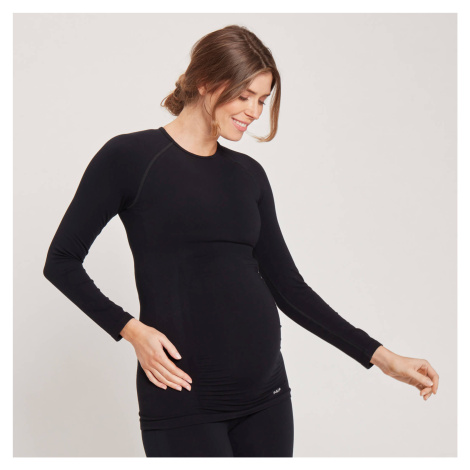 MP dámské těhotenské bezešvé triko s dlouhým rukávem – černé