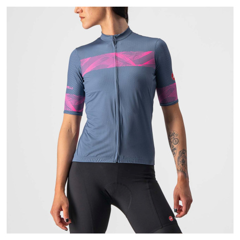 CASTELLI Cyklistický dres s krátkým rukávem - FENICE LADY - modrá/růžová
