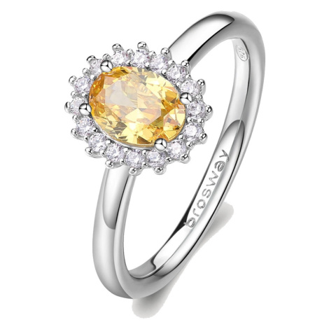 Brosway Elegantní stříbrný prsten Fancy Energy Yellow FEY65