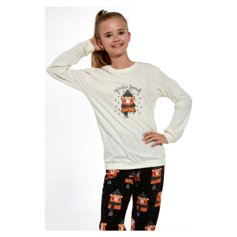 Dívčí pyžamo Cornette 160 Winter Bear Ecru
