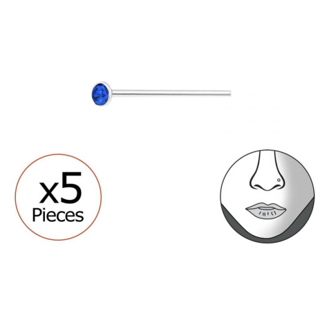Stříbro 925 piercing do nosu 1.5mm - Sapphire