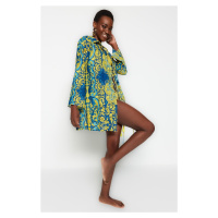 Trendyol Ethnic Patterned Mini Woven Tasseled 100% Cotton Kimono & Kaftan