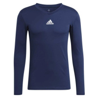 adidas TEAM BASE LONG SLEEVE TEE Pánské fotbalové triko, tmavě modrá, velikost
