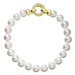 Perlový náramek z pravých říčních perel bílý 23003.1 Au plating